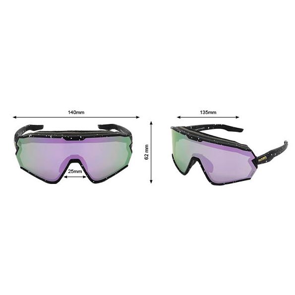 Sharkbiteph Plus - Phieres - Matt Black Splashes/ Gray Lens Full Revo Cherry Pink - Technische Sonnenbrille