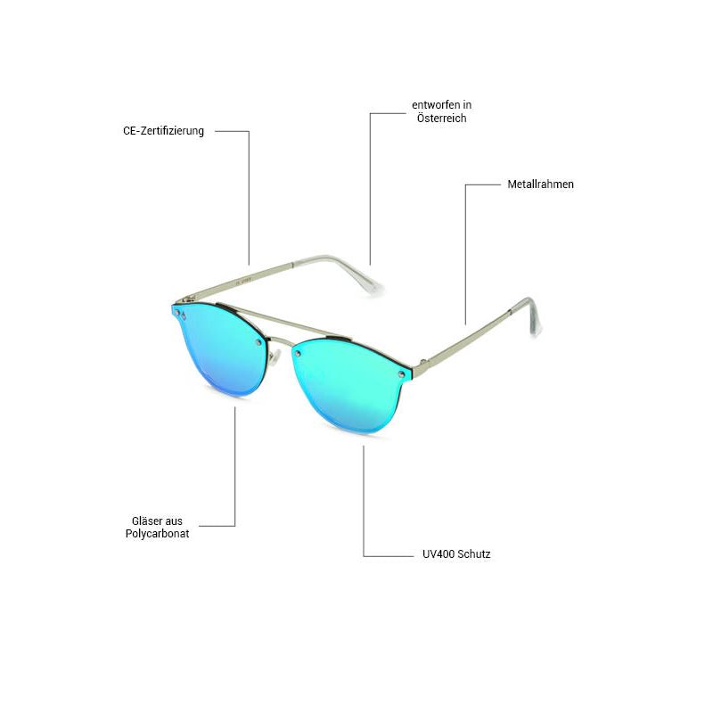 Phirillo - Silver/Ice Blue Mirror
