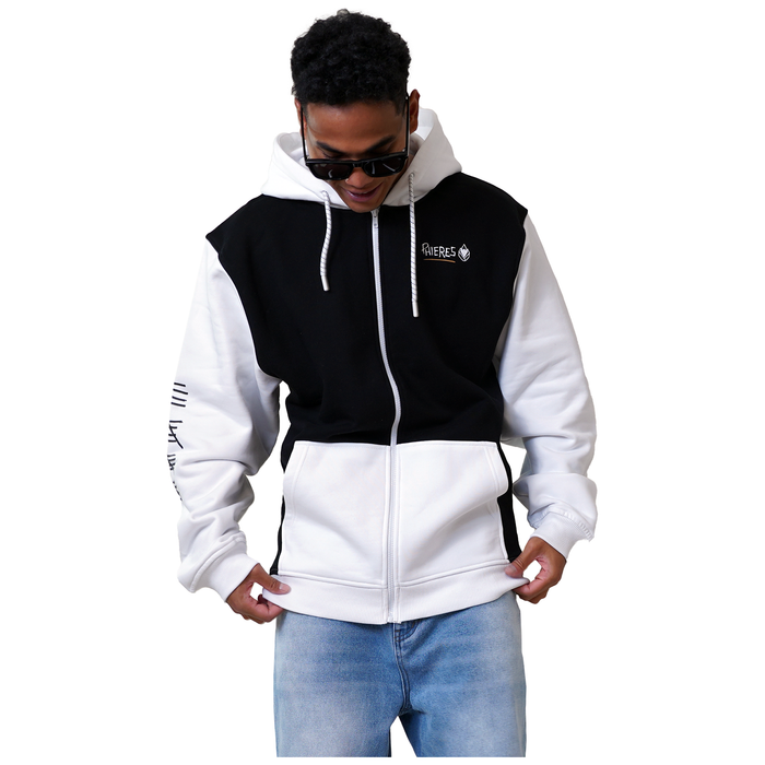 P Since 19 Hood - Phieres - Black White - Zip Hoodie