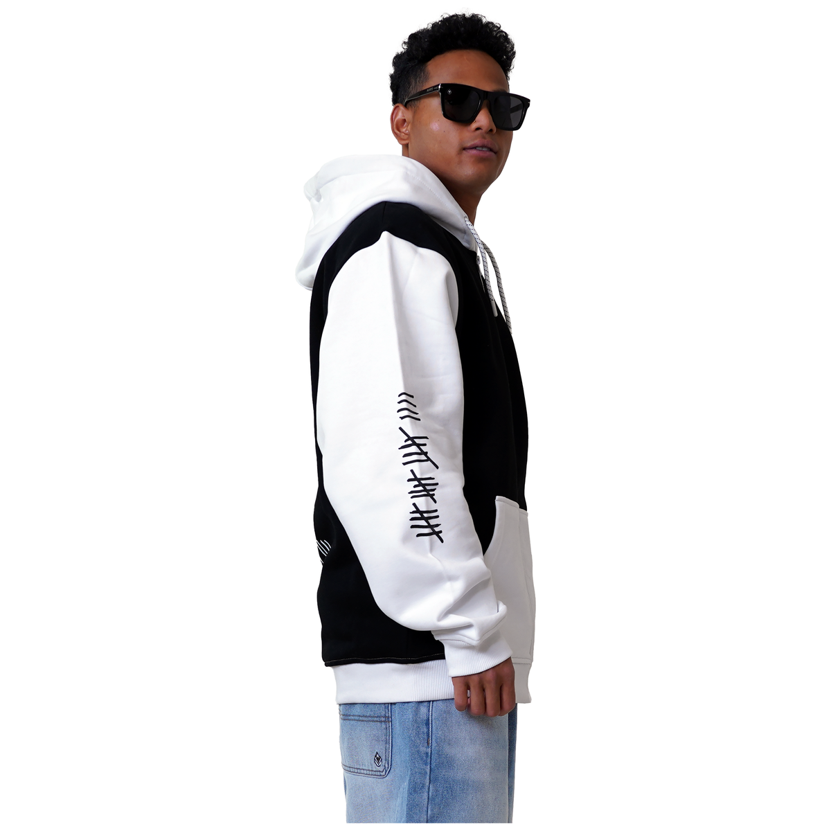 P Since 19 Hood - Phieres - Black White - Zip Hoodie