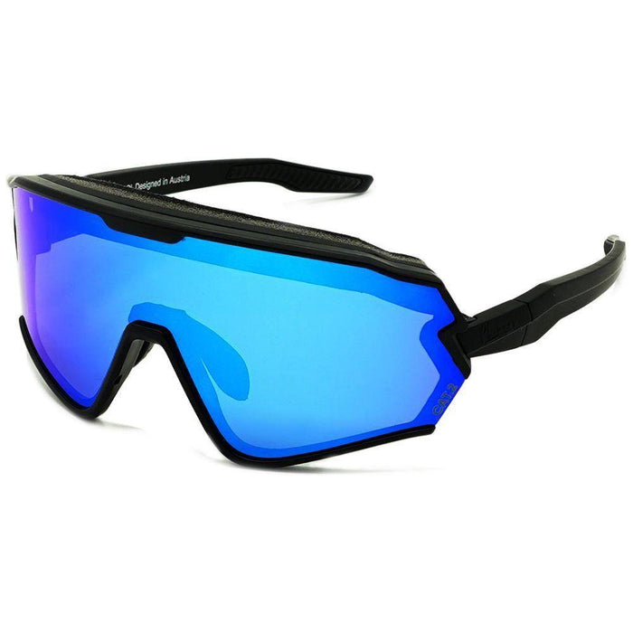 Sharkbiteph Plus - Phieres - Matt Black/ Gray Lens Full Revo Blue - Technische Sonnenbrille