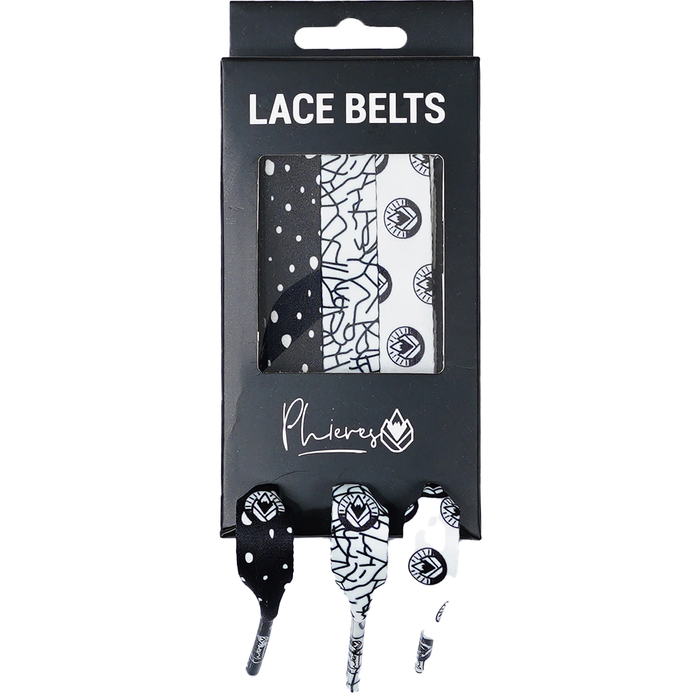 PH-Lacebelts - Phieres - Blk/Wht Pattern - Textilgürtel