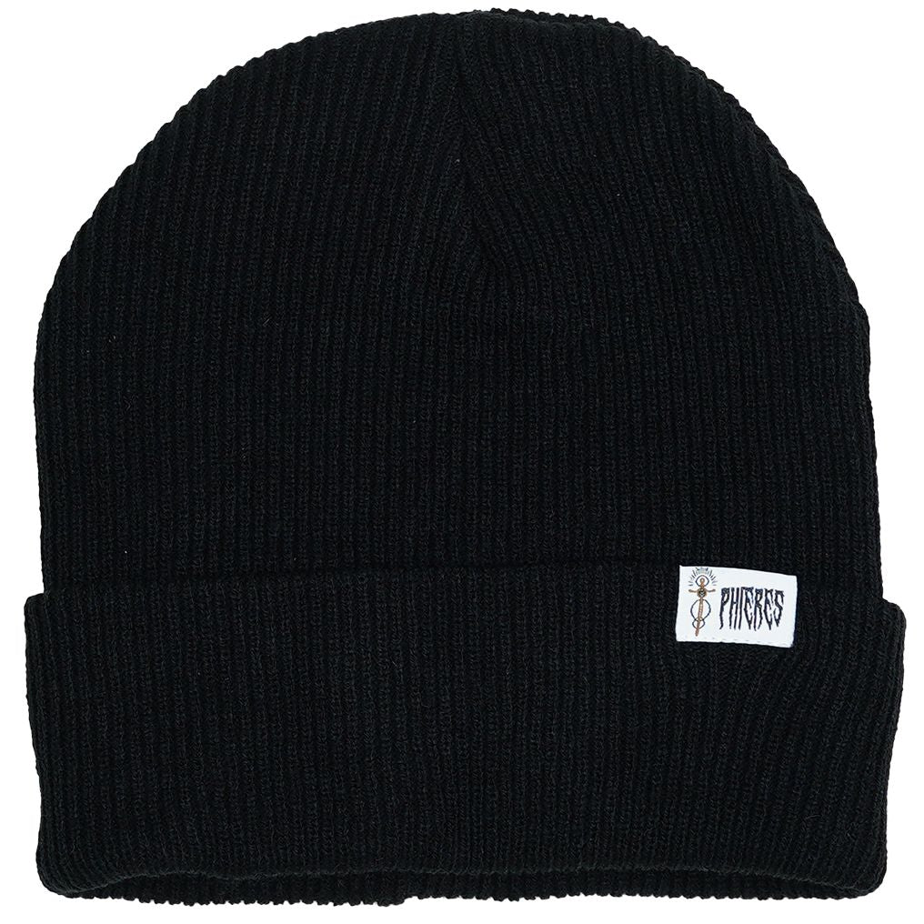 Metal Script Beanie - Phieres - Black - Beanie