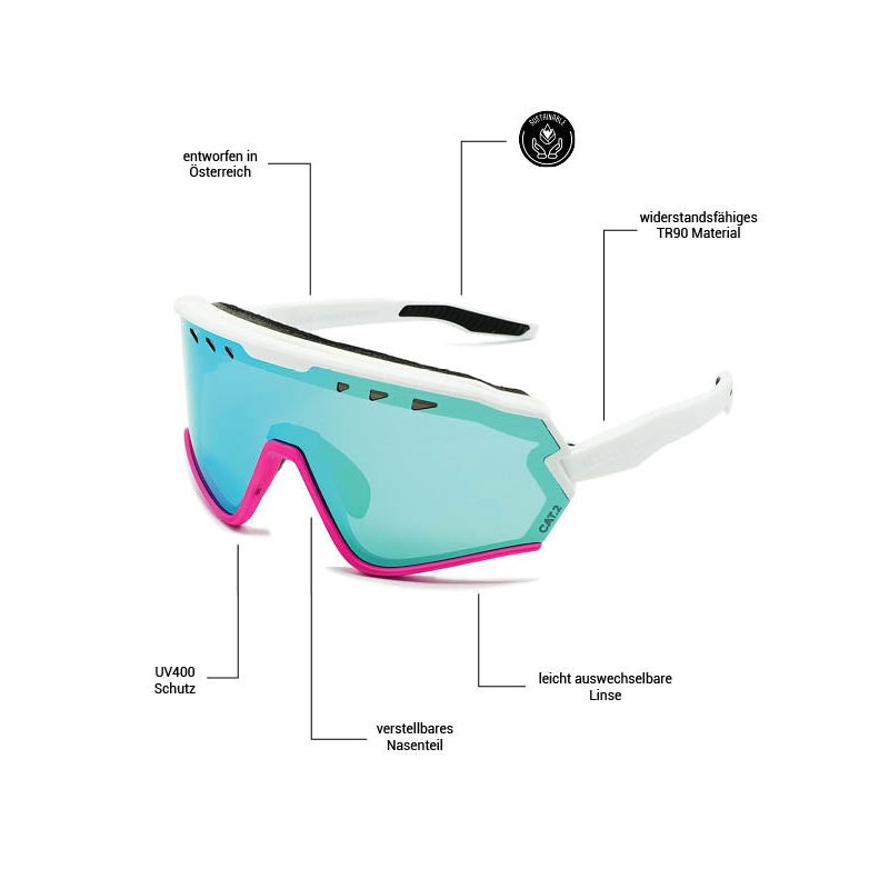 Sharkbiteph Origin - Phieres - Matt Wht Pink/ Ice Blue - Technische Sonnenbrille