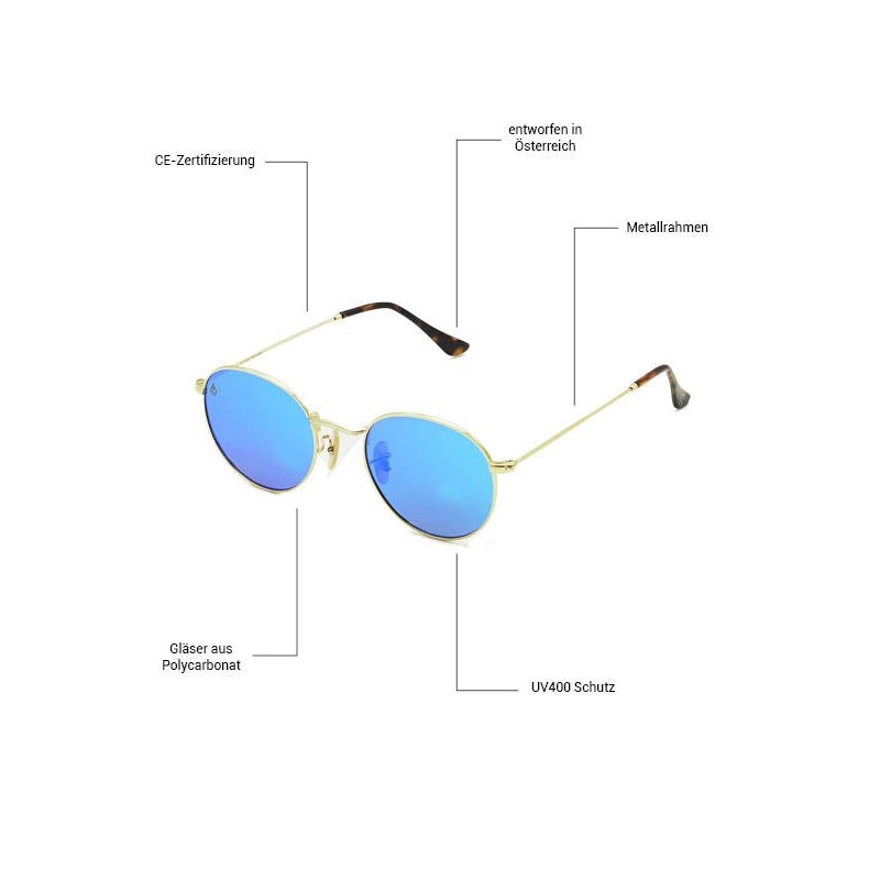 Phenticon-Phieres-Gold Ice Blue Mirror-Sonnenbrille