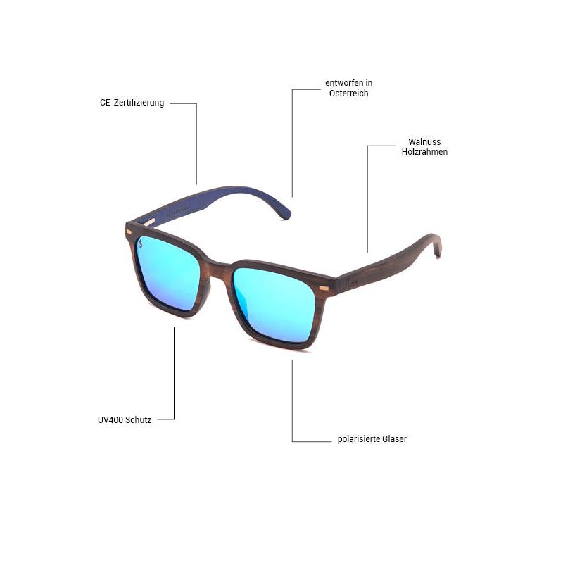 Phell Awaits -Phieres-Wood/Blue Mirror-Sonnenbrille