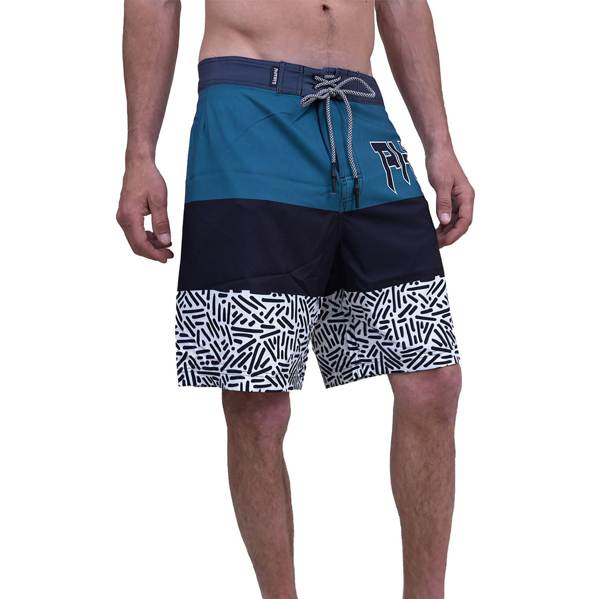 Phalturay-Phieres-Teal Black Pattern-Badehose