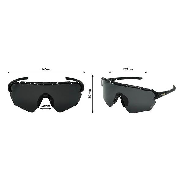 Sandgraiph Ltd - Phieres - Mtt BLK Wht Splatter - Technische Sonnenbrille