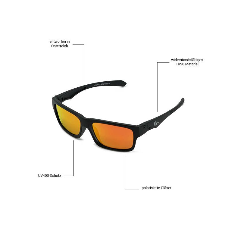 Archerph - Phieres - Matt Black-Red Mirro - Sonnenbrille