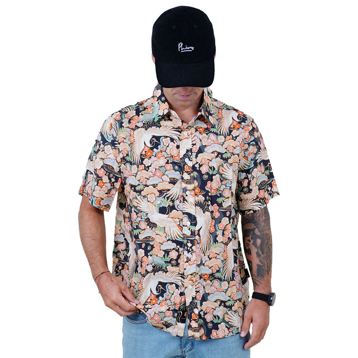 Oriphami Shirt - Phieres - Black - Kurzarmhemd