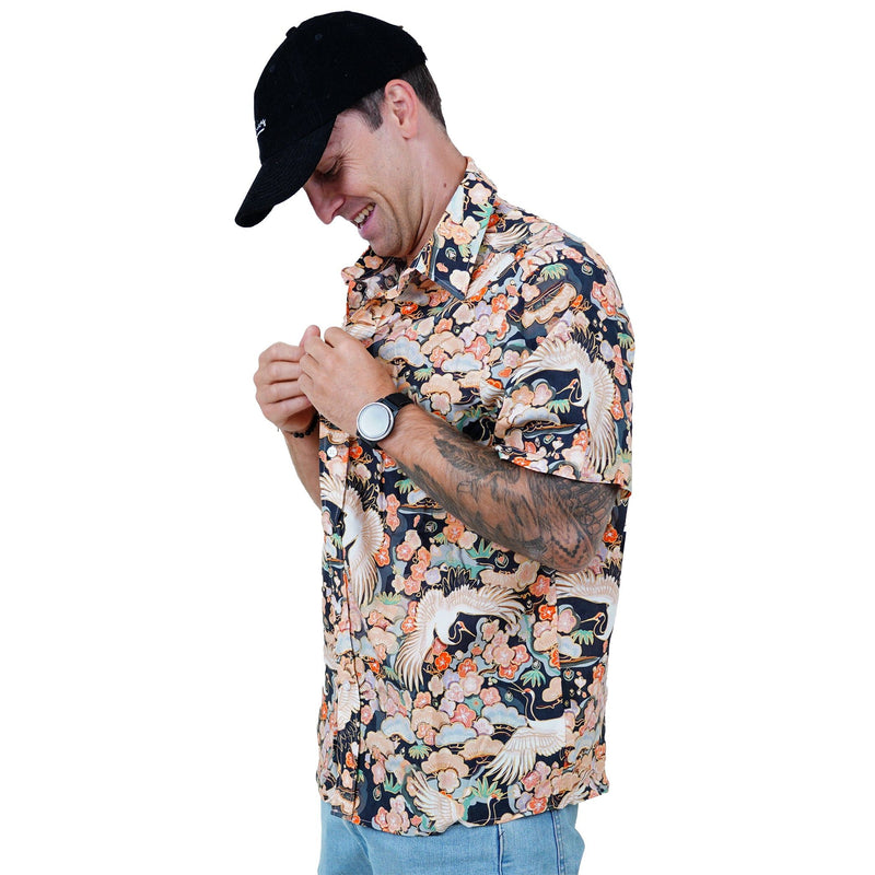 Oriphami Shirt - Phieres - Black - Kurzarmhemd