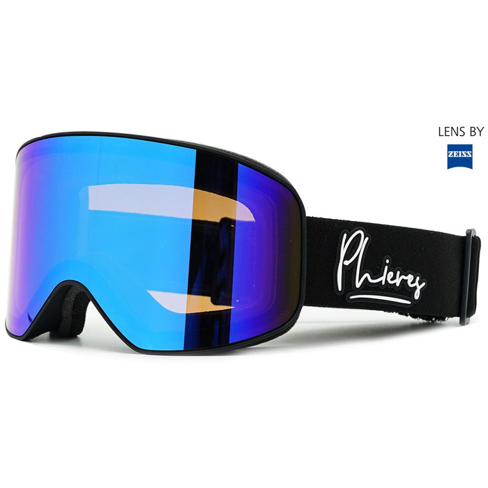 Conphroier - Phieres - Matt Black Blue Mirror - Schneebrille verspiegelt