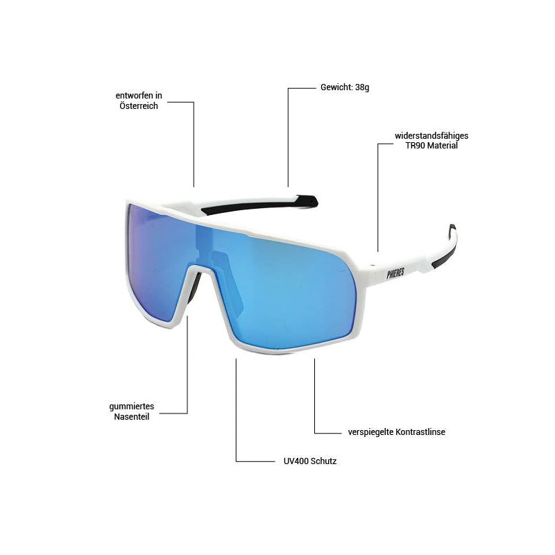 Tawonph - Phieres - White/Ice Blue Mirror - Sportbrille