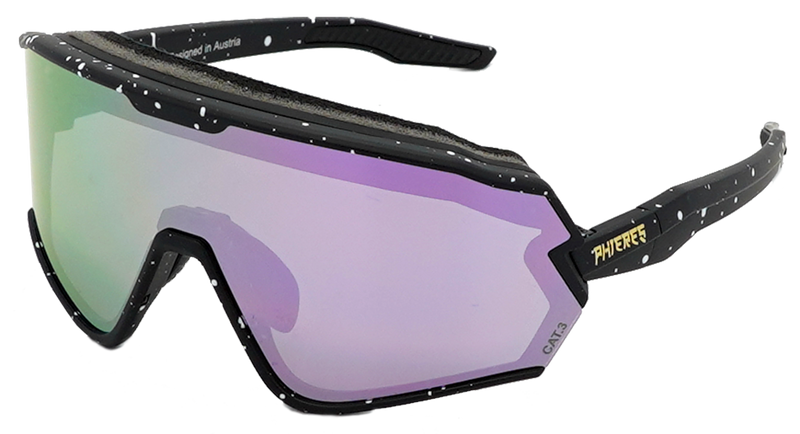 Sharkbiteph Plus - Phieres - Matt Black Splashes/ Gray Lens Full Revo Cherry Pink - Technische Sonnenbrille