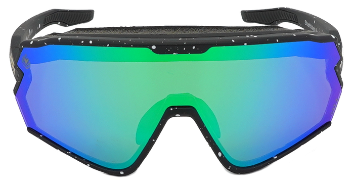 Sharkbiteph Plus - Phieres - Matt Black Splashes/ Pink Lens Full Revo Green - Technische Sonnenbrille