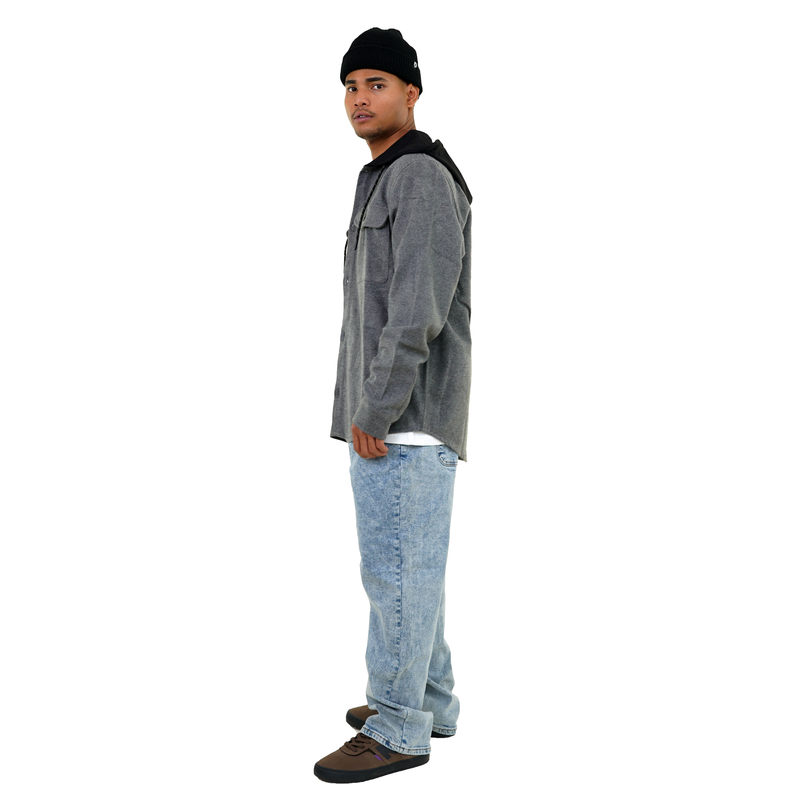 Skulleph Flanell - Phieres - Grey - Langarmhemd
