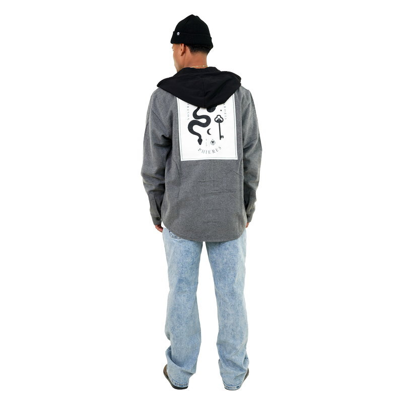 Skulleph Flanell - Phieres - Grey - Langarmhemd
